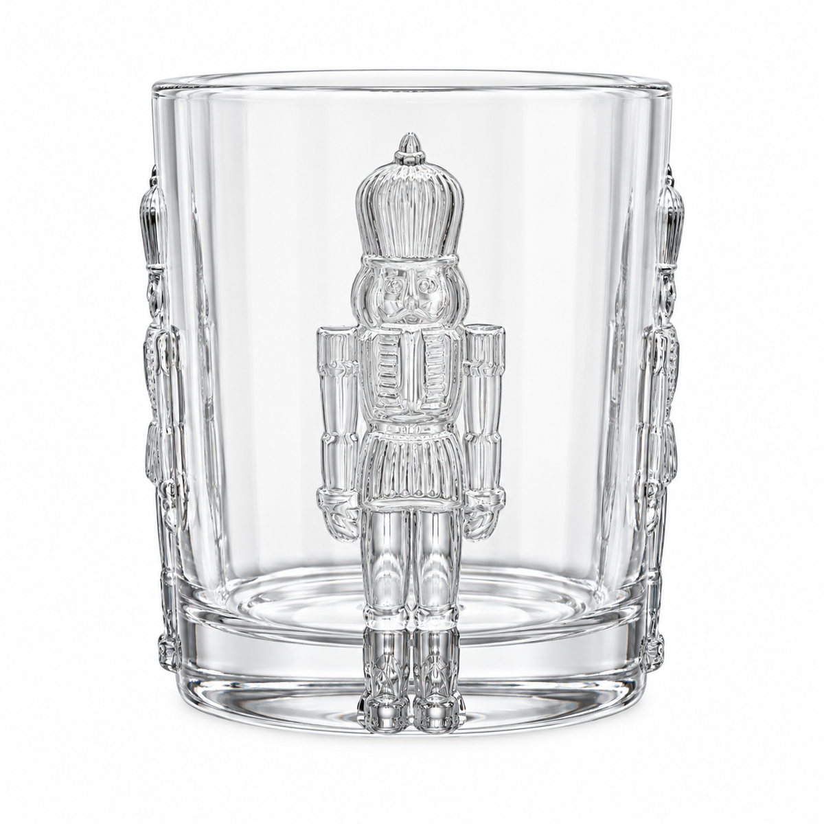 Nutcracker Icon Clear Crystal DOF Glass, Set of 4 - Holiday