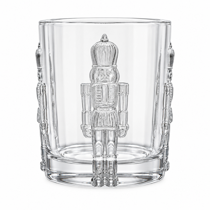 Nutcracker Icon Clear Crystal DOF Glass, Set of 4 - Holiday