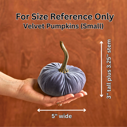 Pumpkin Small Velvet, Valentine's mantel, Autumn table, Gift: Slate Blue