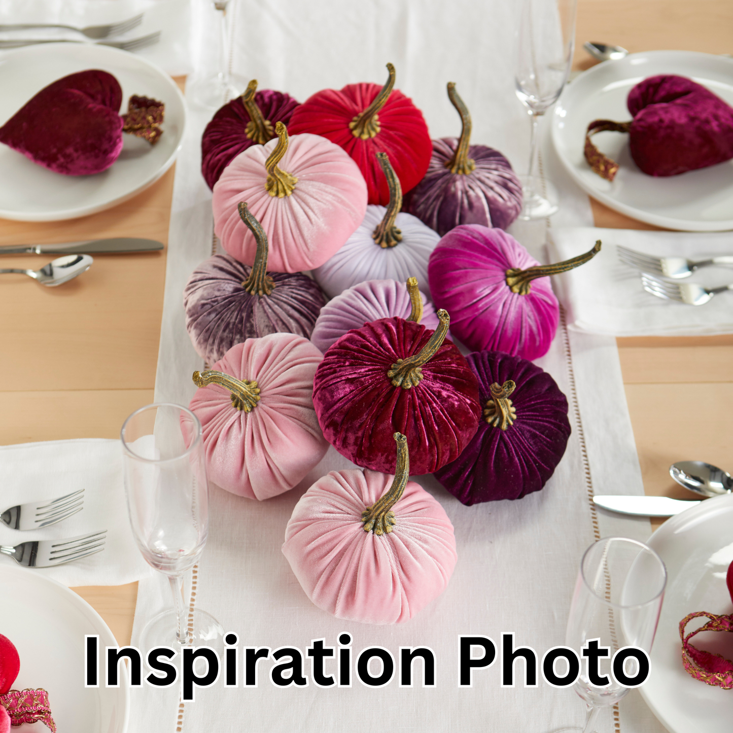 Pumpkin Small Velvet, Valentine's mantel, Autumn table, Gift: Sage