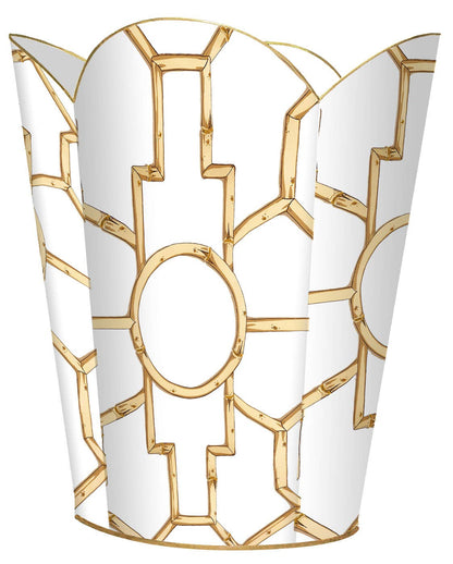 WB8627-Bamboo on White: Wood Scalloped Top