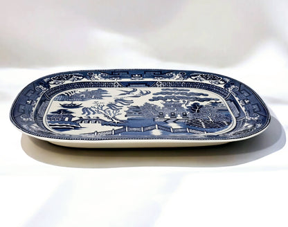Blue Willow Design Porcelain Platter (stand not included)