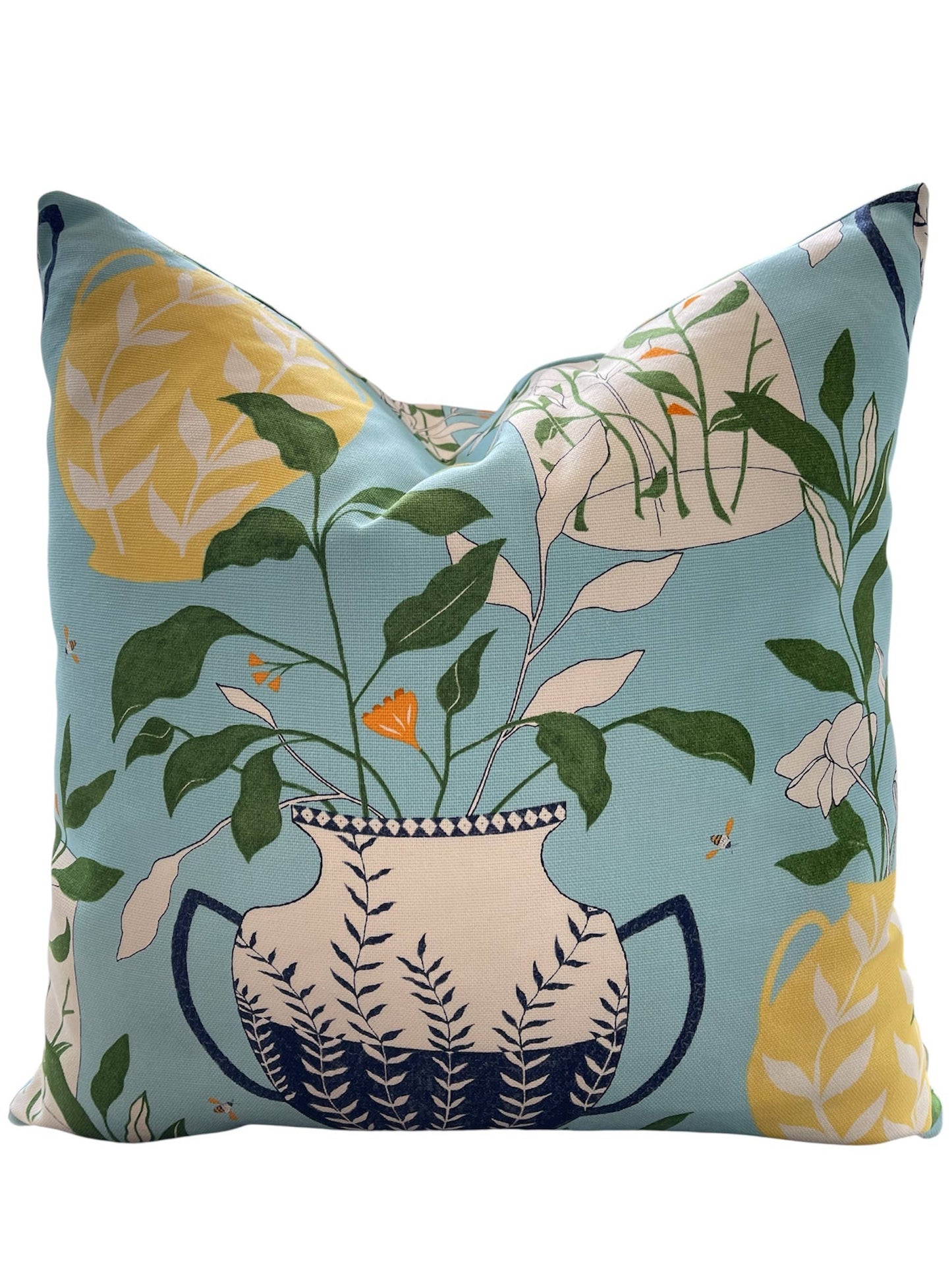 Clementine Floral Throw Pillow with Feather Insert       