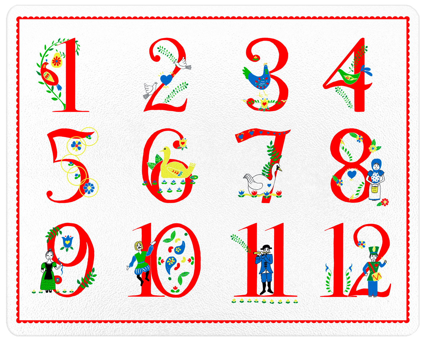 Twelve Days of Christmas: Small Rectangle(8" x 11")