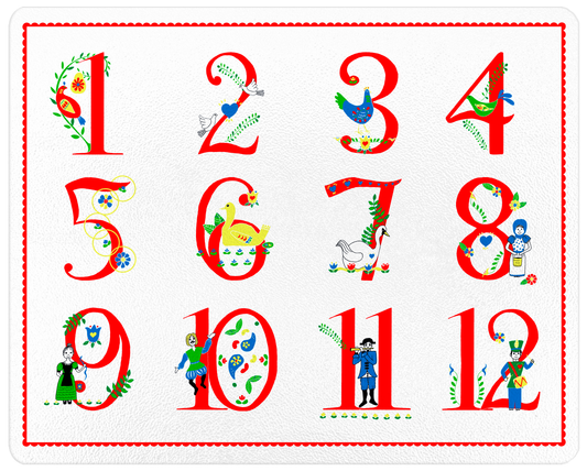 Twelve Days of Christmas: Small Rectangle(8" x 11")