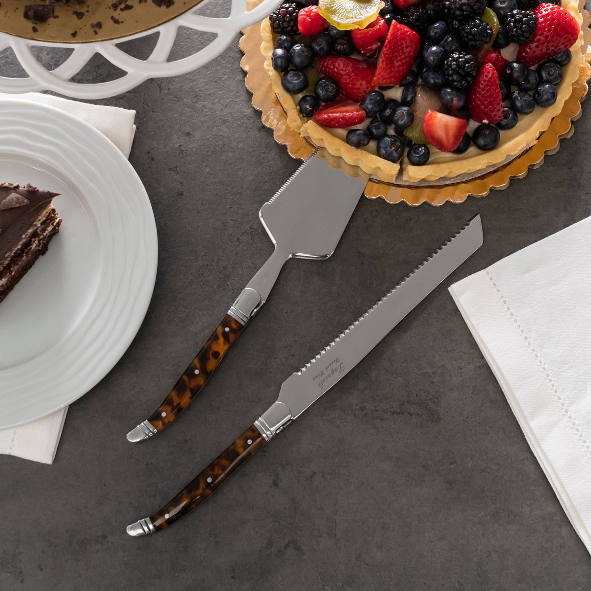 Tortoise Cake Knife & Pie Server Set