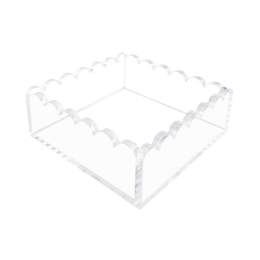Cocktail Napkin Holder - Scalloped, Clear