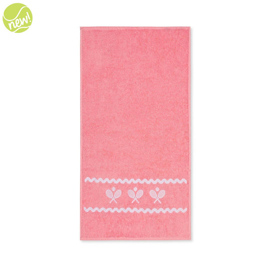Swift Terry Towel: Light Pink Scalloped Crossed Racquets
