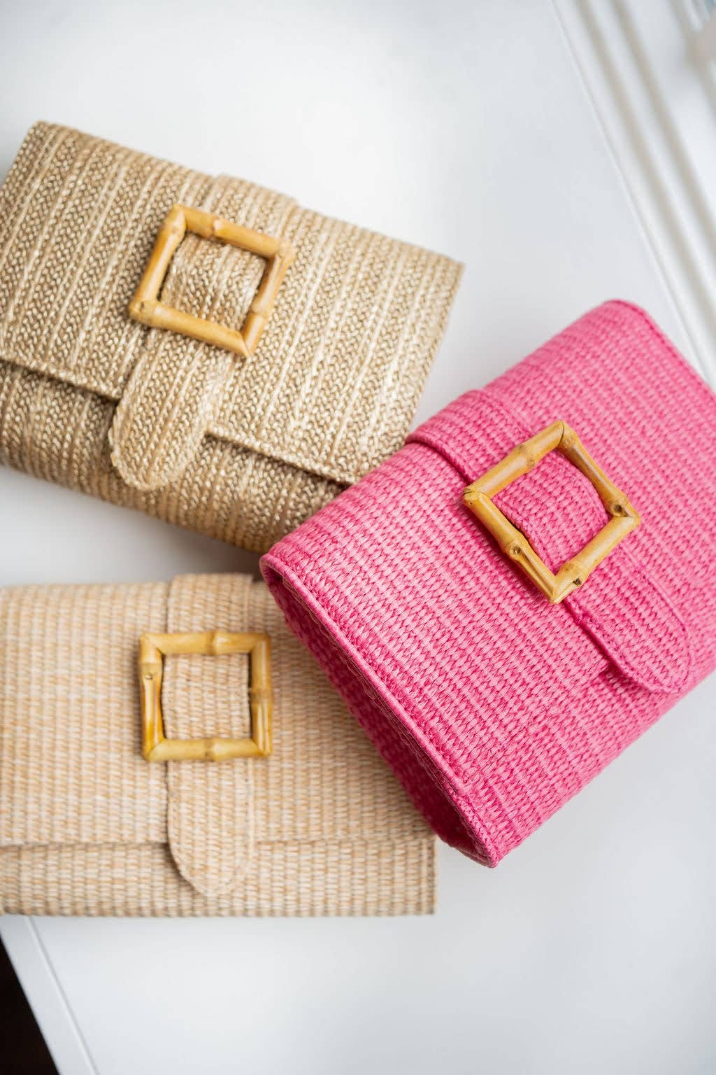Janie Straw Clutch - WS: Natural