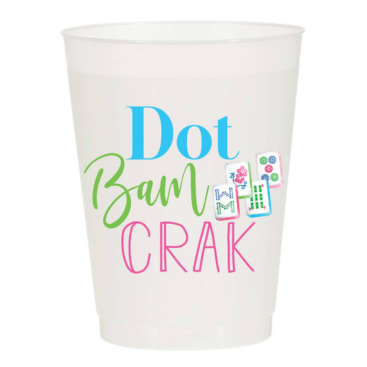 Dot Bam Crak Full Color Frosted Cups - Mahjong: Pack of 6
