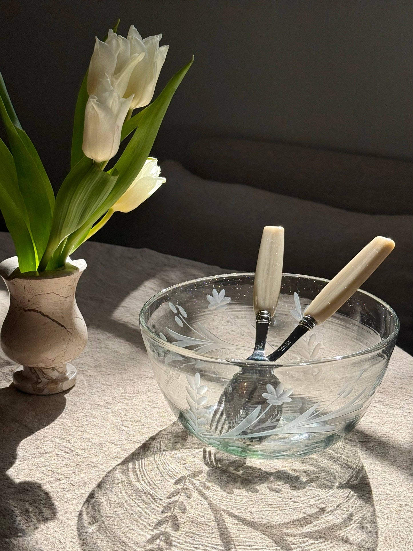 Hand-etched Serving Bowl