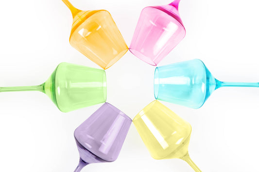 Acrylic Stemmed Wine Glasses-Bright