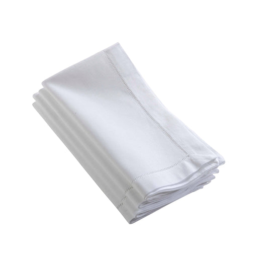 Hemstitched Dinner Napkin: White / 20"  Set of 4