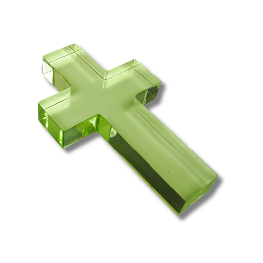 Large Green Cross Acrylic Weight