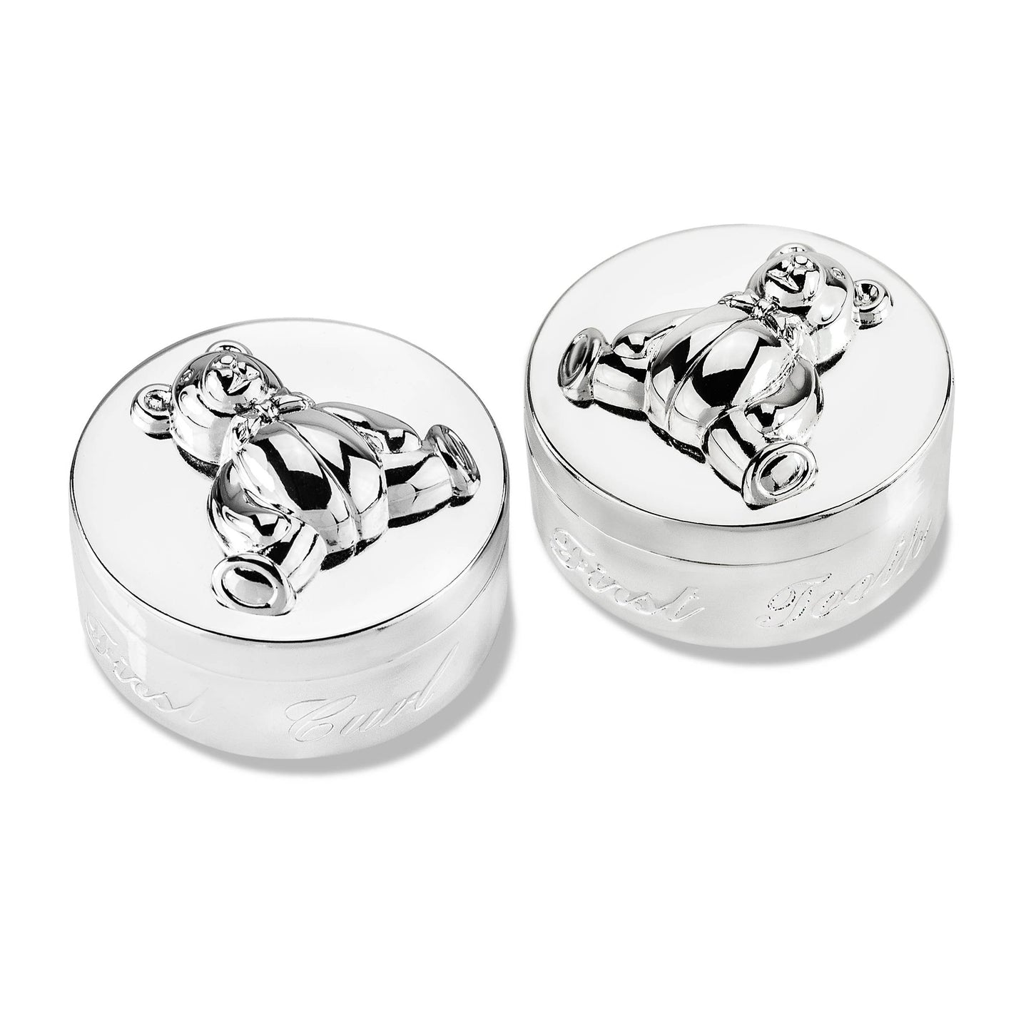 My First Tooth and Curl Silver Plateed Box Baby Git Set