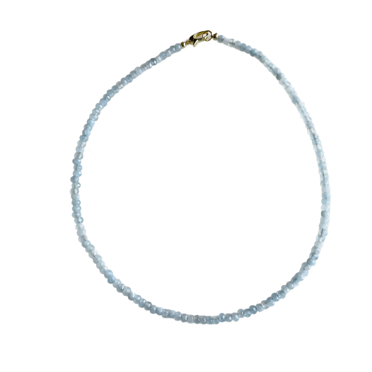 Dainty Candy Gemstone Necklace: Cadet Blue