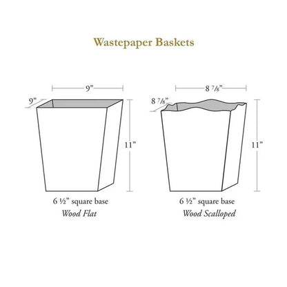 Blue Willow Wastepaper Basket: Scalloped Top