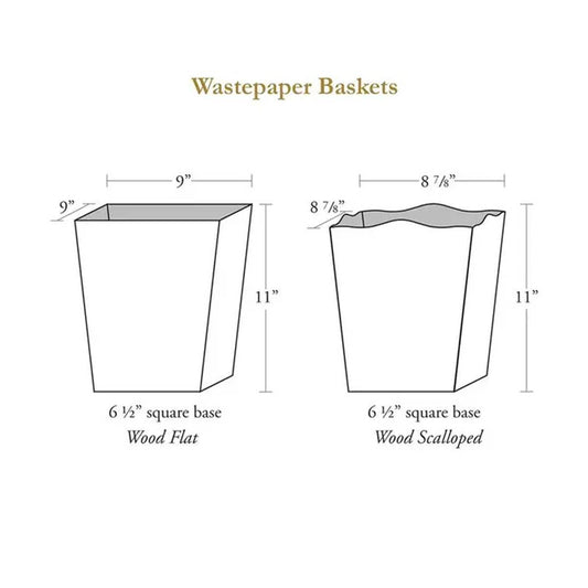 Handmade Mock Crock Wastepaper Trashcan: Scalloped Top
