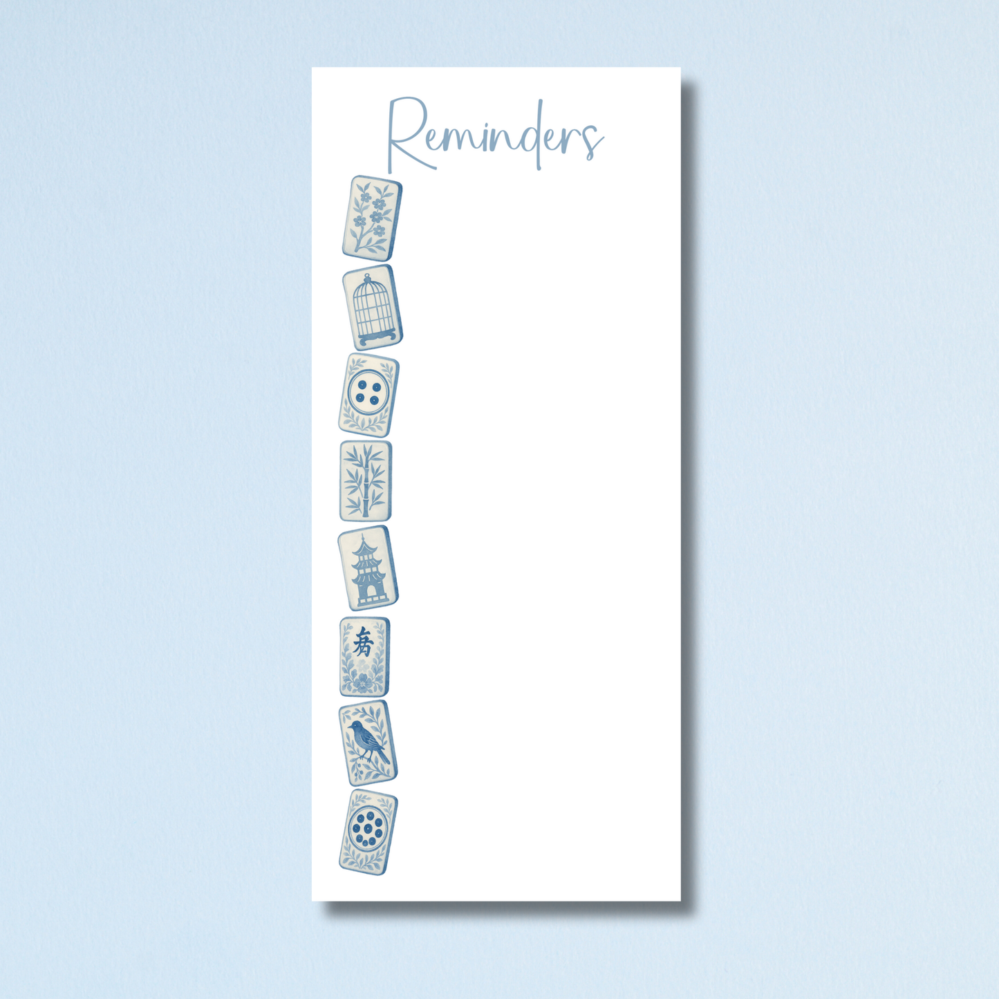 Watercolor Chinoiserie Mahjong Tile Rectangle Notepad : Things To Do Before Mahjong