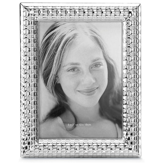 Reed & Barton Watchband Silverplate 5x7 Photo Frame