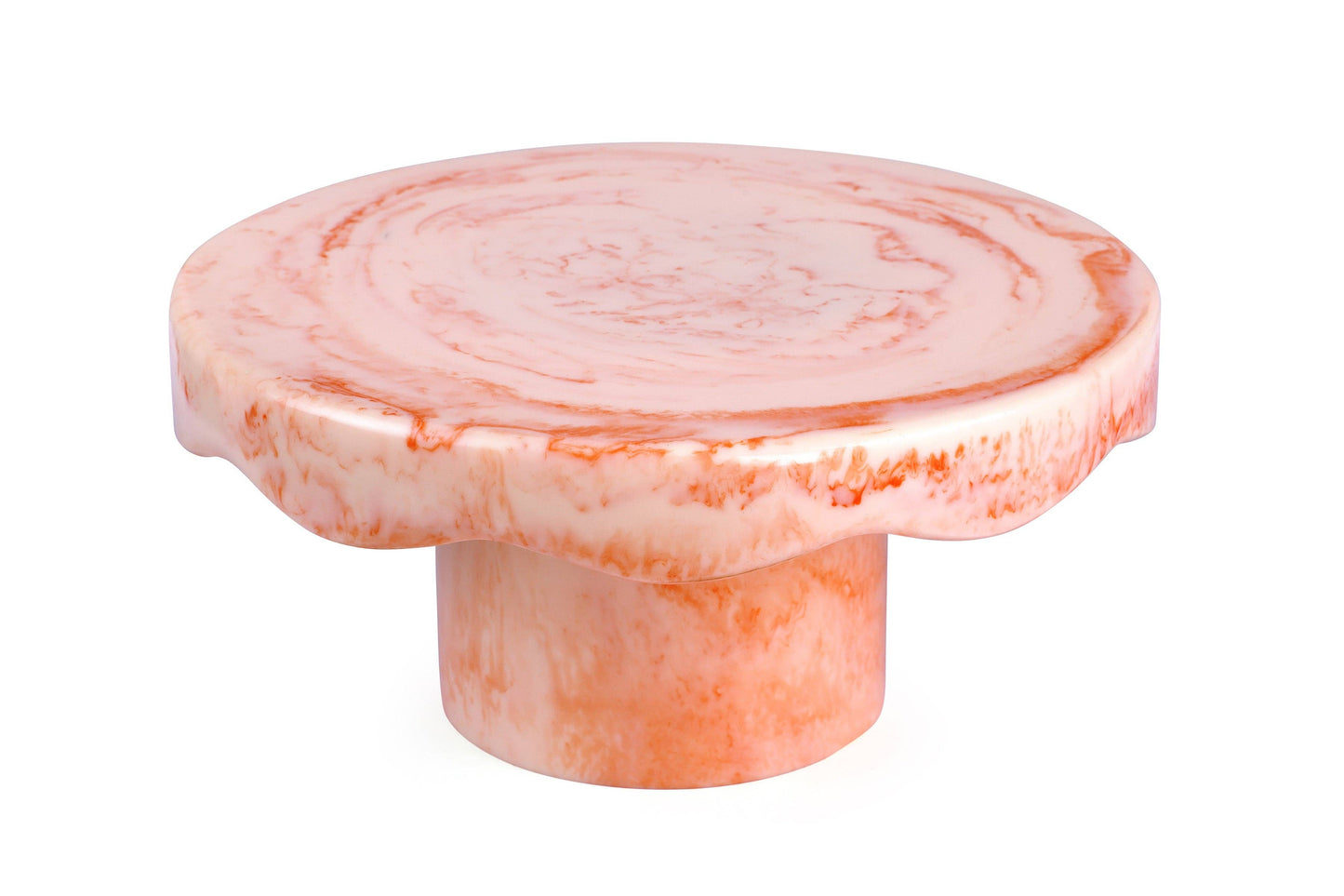Pink Scallop Resin Cake Stand | Hand-Poured Resin