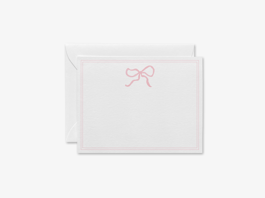 Light Pink Bow Flat Notecards