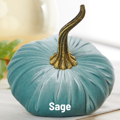 Pumpkin Large Velvet, Fall Mantel Decor, Halloween Table: Fern