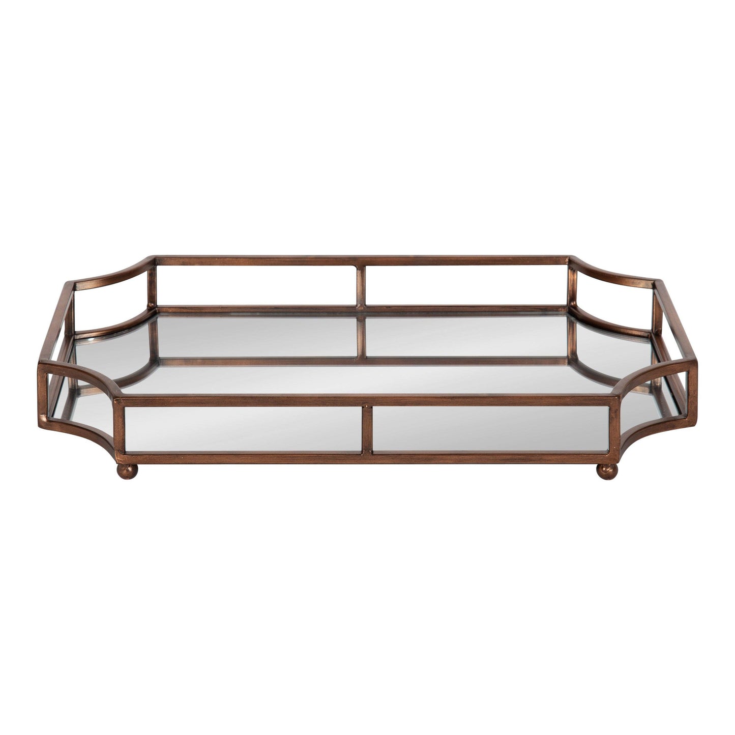 Gold Mirrored Scalloped Decorative Tray