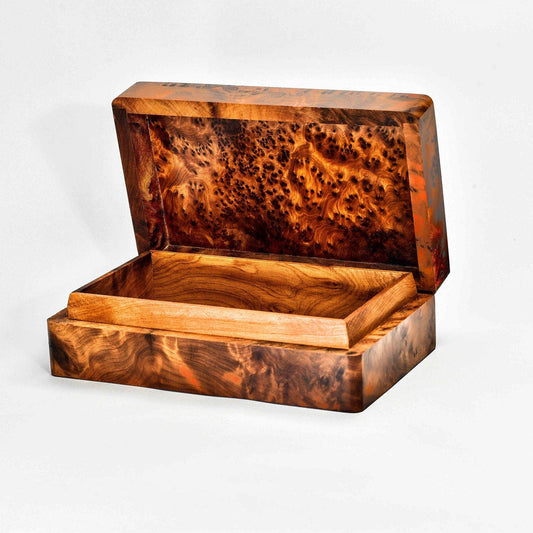 Handcarved Wooden Box Gift Burlwood