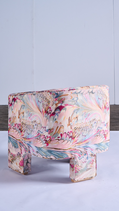 FURN 3-Leg Dining Chair - Pink Marble SOLD as a PAIR