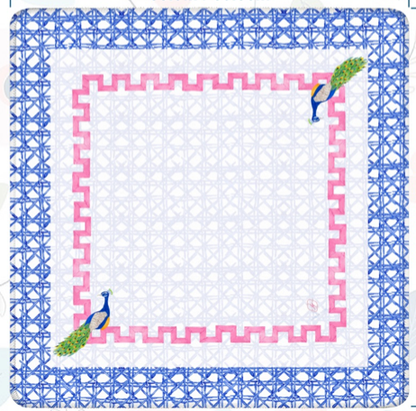 Watercolor Rattan Cane Mahjong Mat