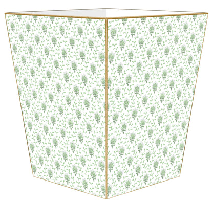 Sage Provincial Wastepaper Basket: Scalloped Top