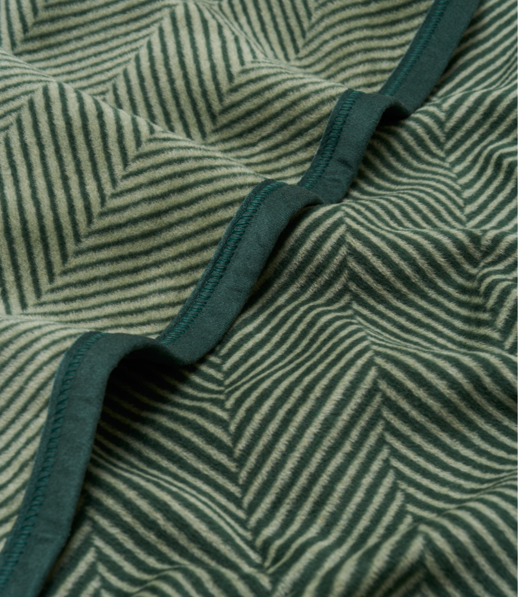 Harborview Herringbone Forest Green Blanket: Original
