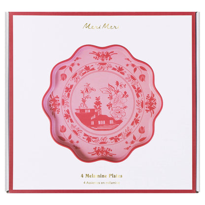 Pink Vintage Botanical Reusable Large Plates