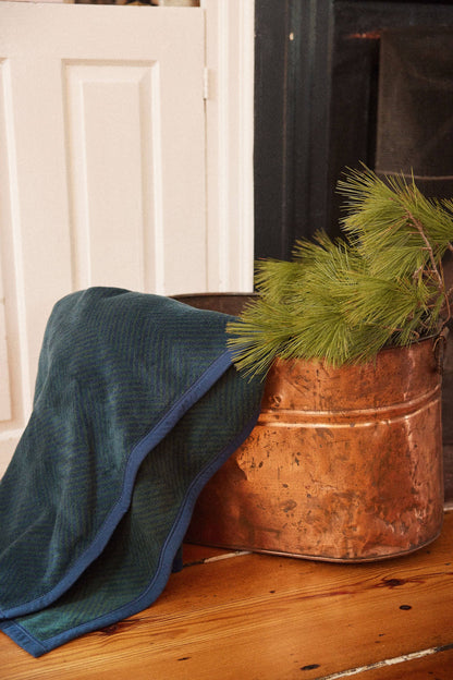 Harborview Herringbone Blue Spruce Blanket: Original