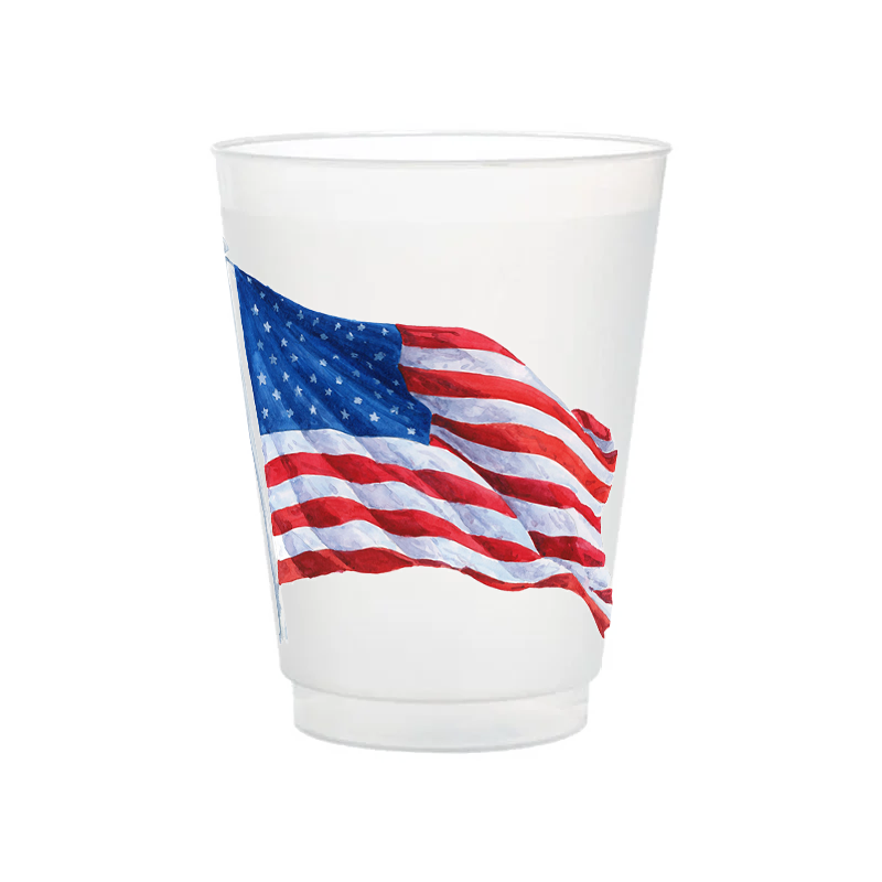 American Flag Frosted Cups | Set of 6