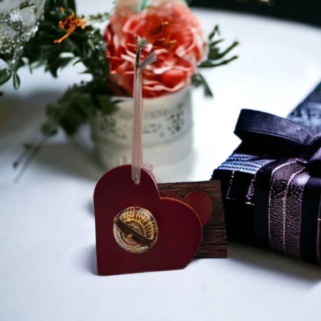 Heart Keepsake Bell with White Ribbon: Brass