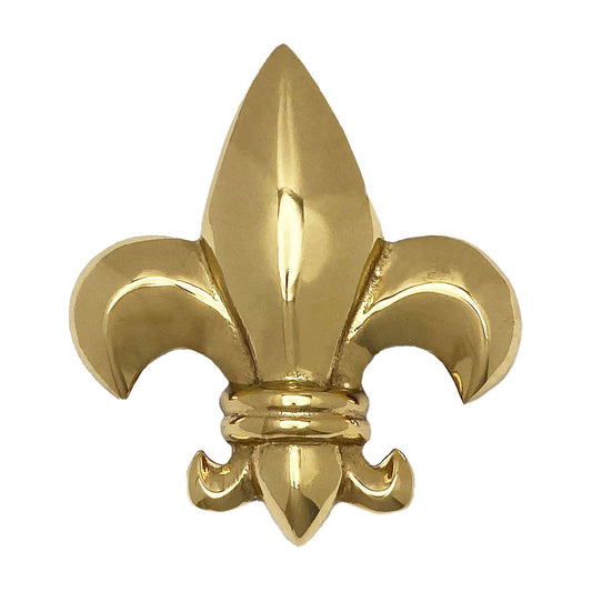 Fleur de Lys Door Knocker: Brass / 4.5H x 4.25W