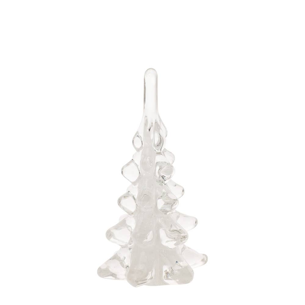8" Tall Glacier White Glass Tree Christmas