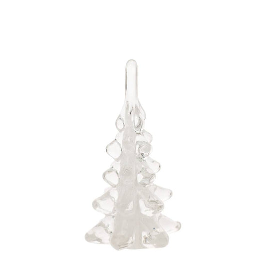 8" Tall Glacier White Glass Tree Christmas