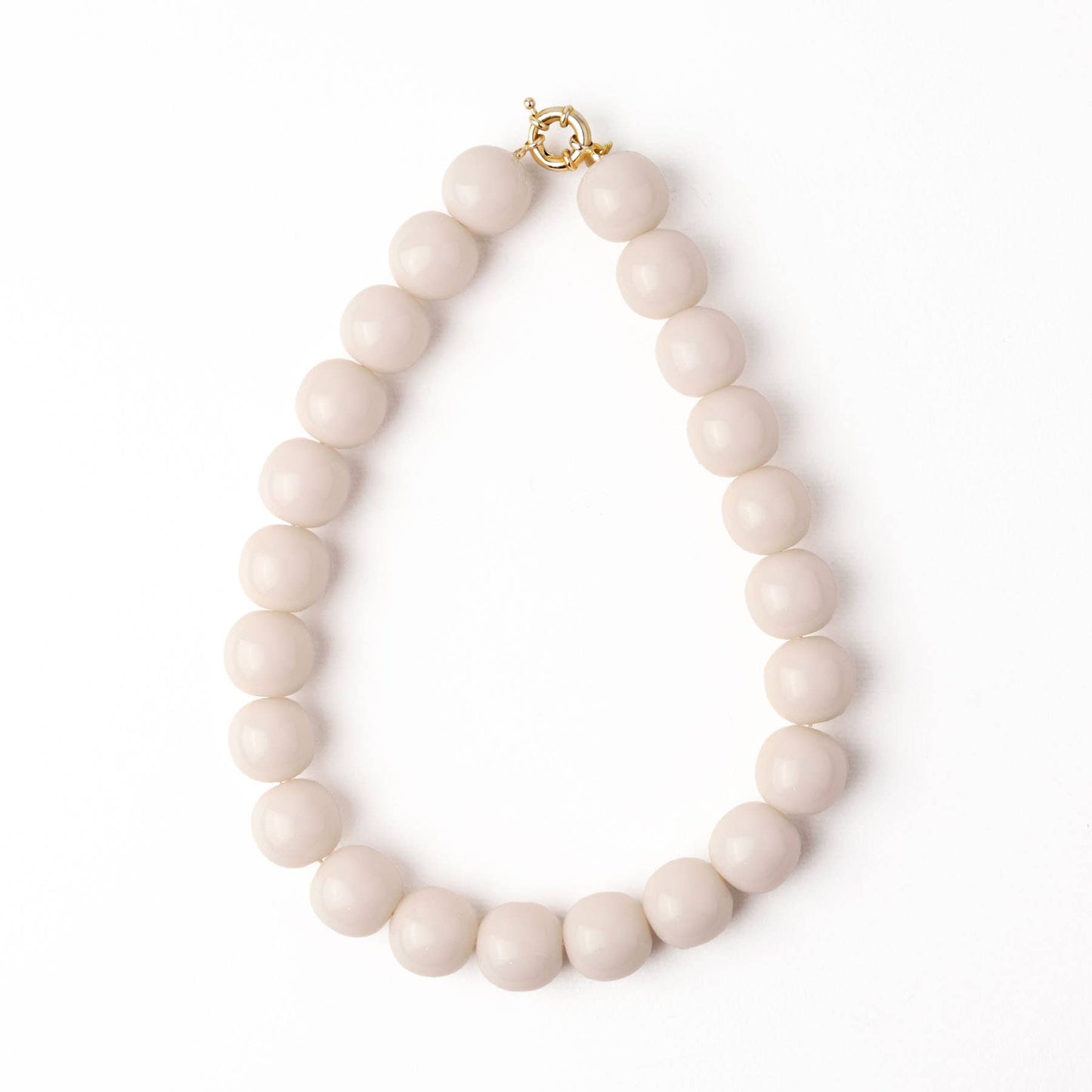 Iris Large Resin Bead Necklace Milky White Wholesale