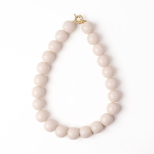 Iris Large Resin Bead Necklace Milky White Wholesale