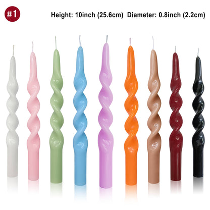 Model #1 Handmade Home Decor Spiral Tapered Candles: Pink / 2pcs