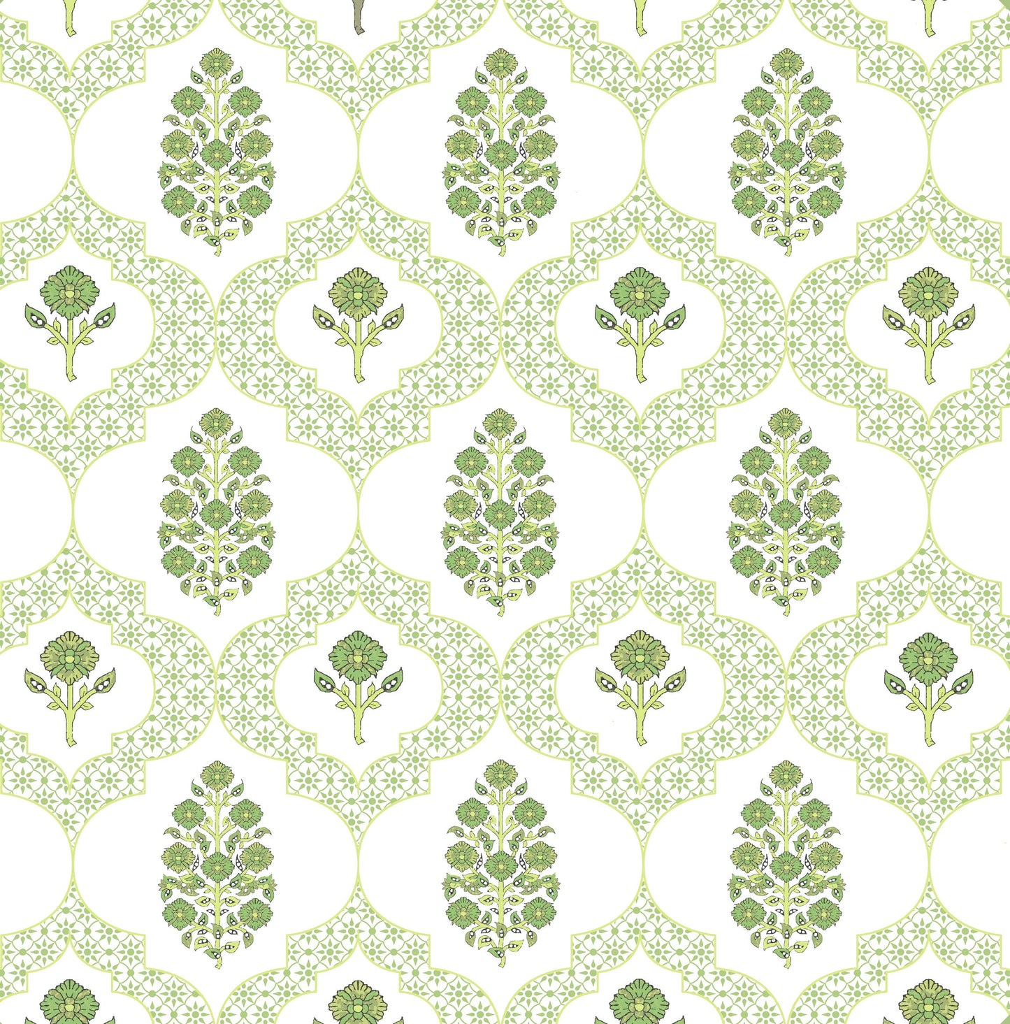 INDIENNES MAHJONG AND GAME TABLECLOTH ~ GREEN