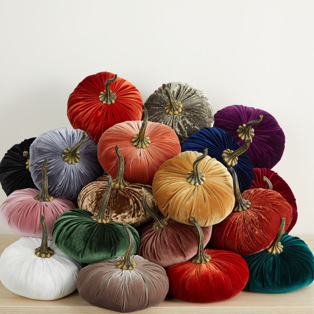 Pumpkin Extra Large Velvet, Fall Accent, Thoughtful Gift: Pink