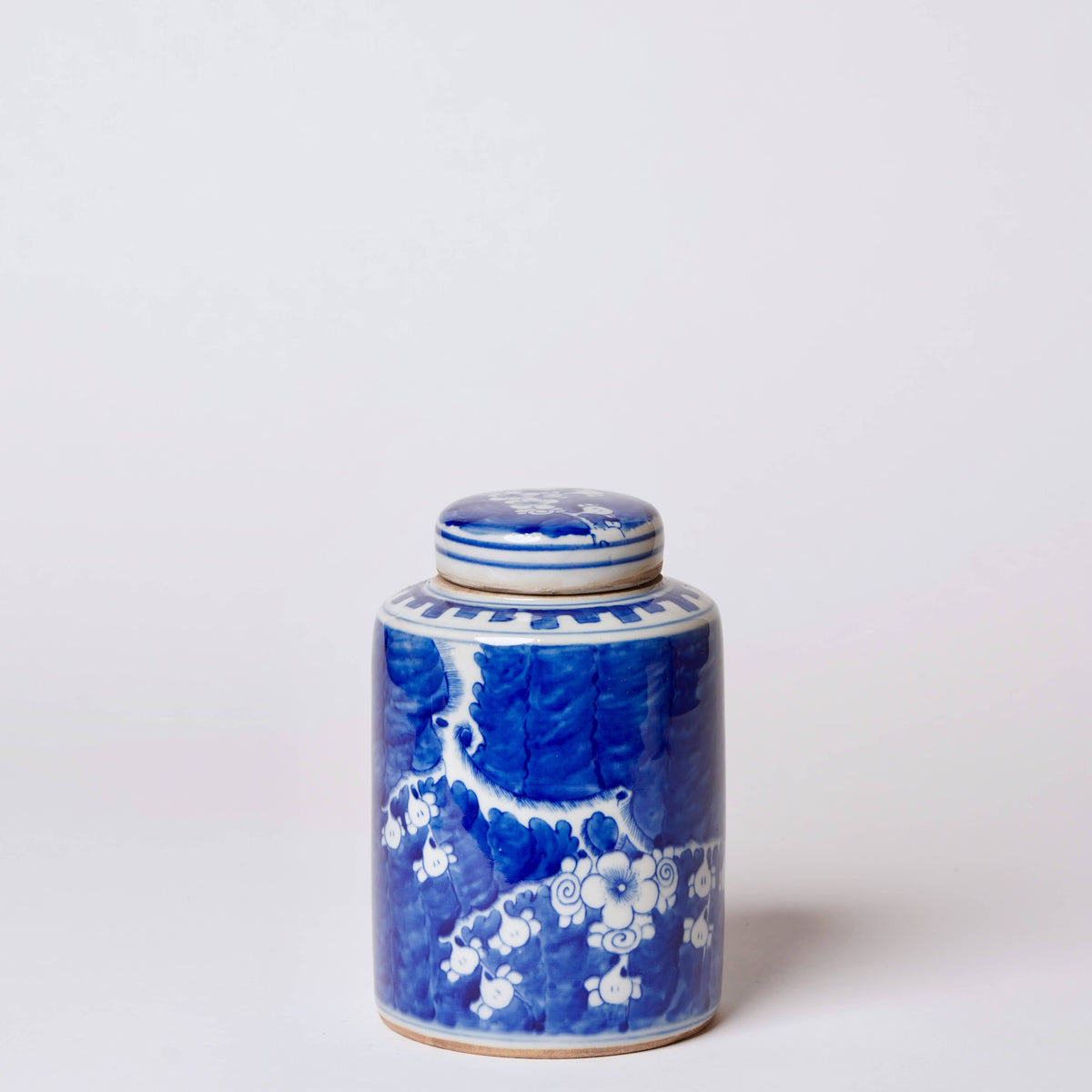 Blue and White Porcelain Plum Blossom Cylinder Caddy