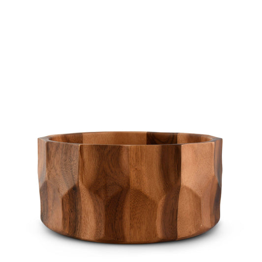 Diamond Pattern Large Acacia Wood Salad Bowl
