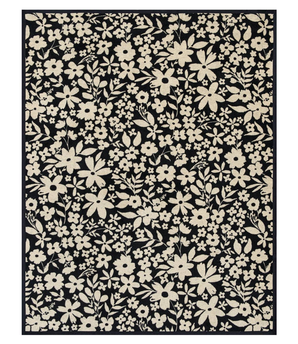 Midnight Floral Blanket: Original Size