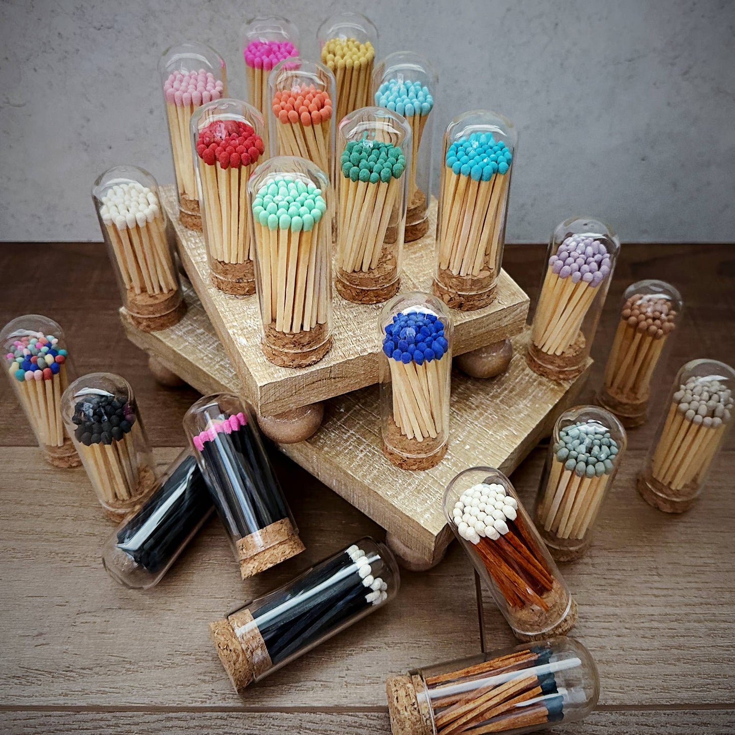 2" Matches + Mini Cloche - Colors of Your Choice + Strikers: White Tip