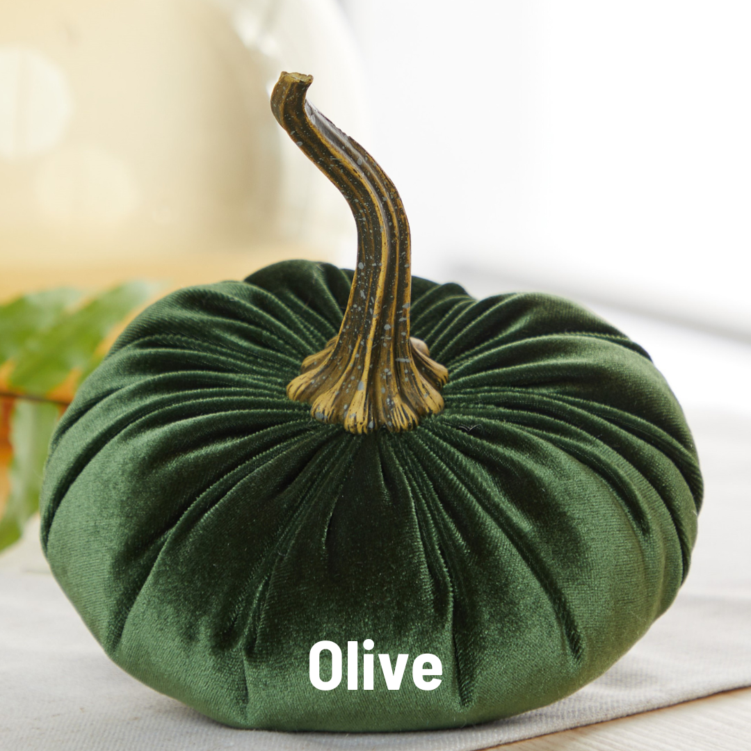 Pumpkin Large Velvet, Fall Mantel Decor, Halloween Table: Bronze